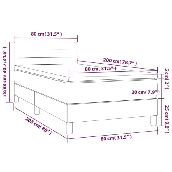 vidaXL Ramsäng med madrass rosa 80x200 cm sammet