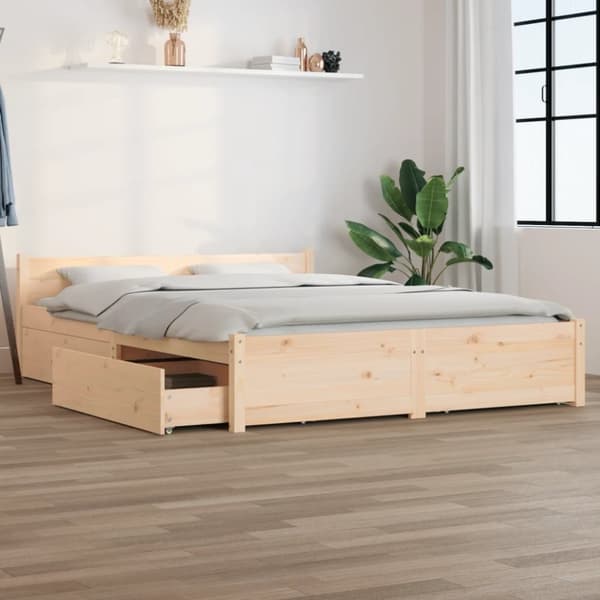 vidaXL sengeramme med skuffer 120x200 cm