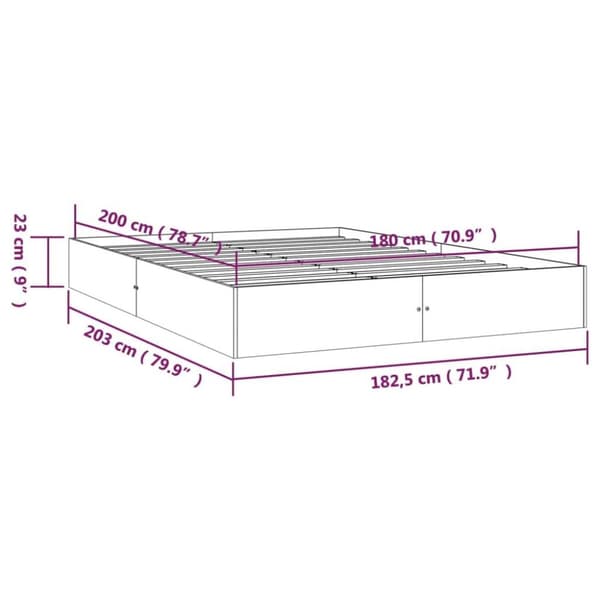 vidaXL sengeramme 180x200 cm massivt fyrretræ