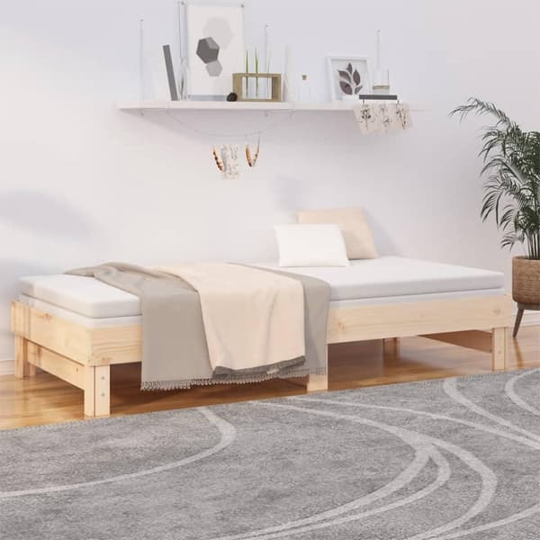 vidaXL Sohvasänky ulosvedettävä 2x (80x200) cm täysi mänty