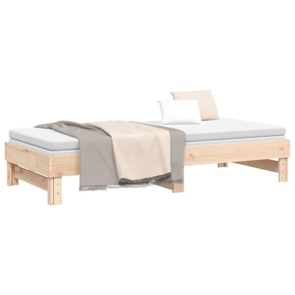 vidaXL Sohvasänky ulosvedettävä 2x (80x200) cm täysi mänty