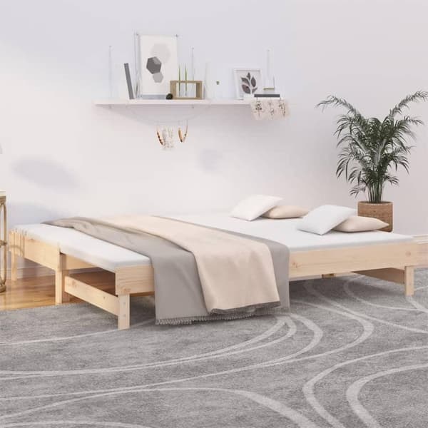 vidaXL Sohvasänky ulosvedettävä 2x (80x200) cm täysi mänty