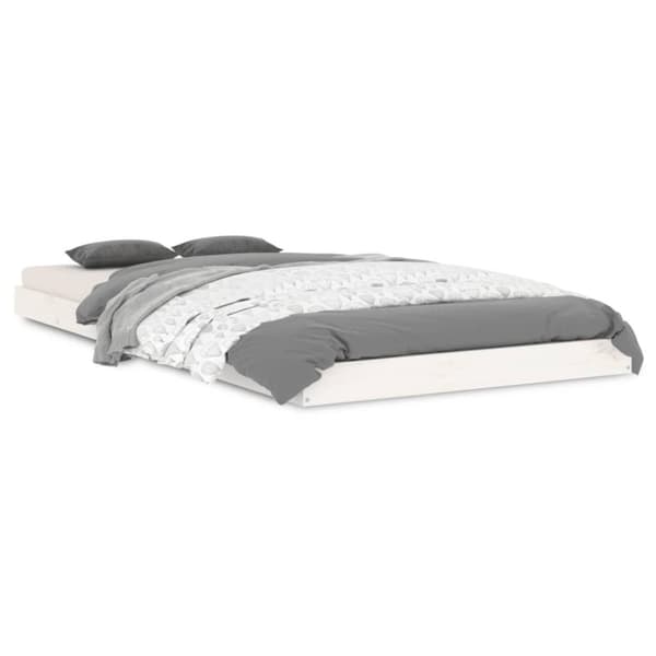 vidaXL sengeramme 90x190 cm massivt fyrretræ hvid
