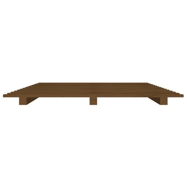 vidaXL sengeramme 90x200 cm massivt fyrretræ gyldenbrun