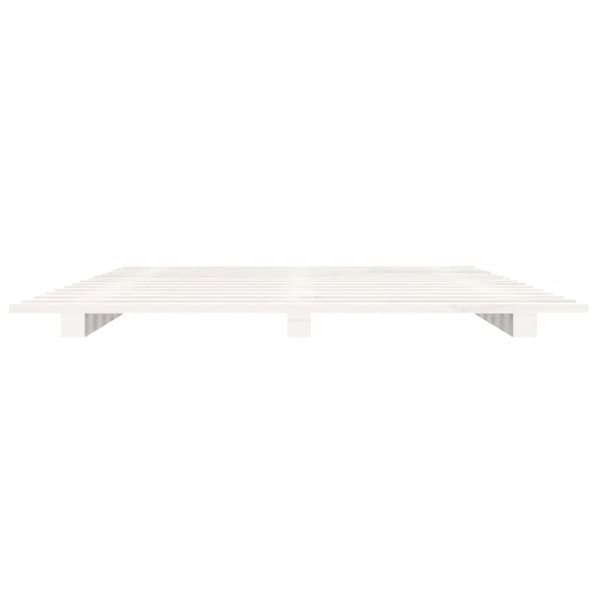 vidaXL sengeramme 120x200 cm massivt fyrretræ hvid