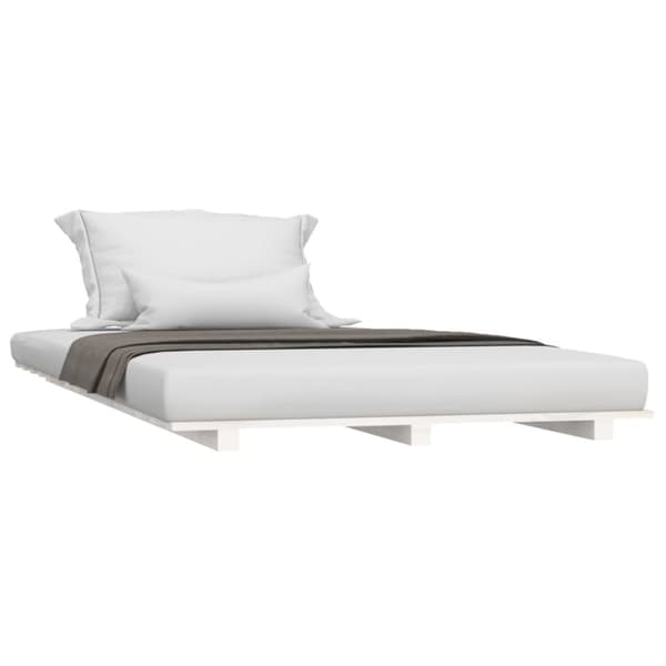 vidaXL sengeramme 100x200 cm massivt fyrretræ hvid