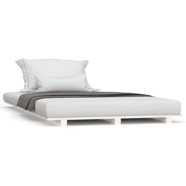 vidaXL sengeramme 100x200 cm massivt fyrretræ hvid