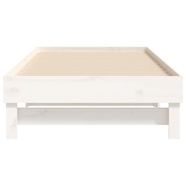 vidaXL daybed med udtræk 2x(75x190) cm massivt fyrretræ hvid