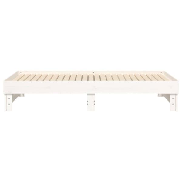 vidaXL daybed med udtræk 2x(75x190) cm massivt fyrretræ hvid