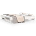 Miniatyrbillede 1 af 11: vidaXL daybed med udtræk 2x(75x190) cm massivt fyrretræ hvid