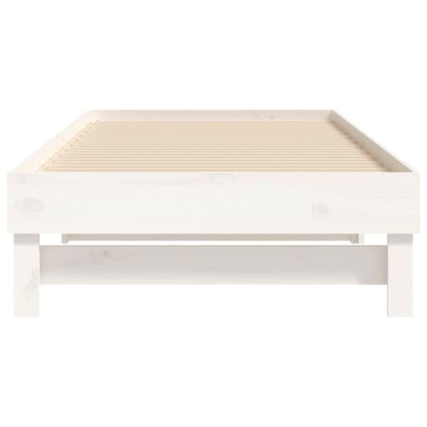 vidaXL daybed med udtræk 2x(80x200) cm massivt fyrretræ hvid