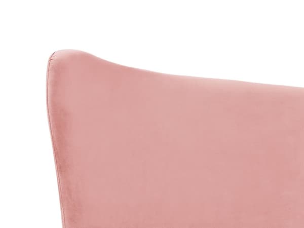Seng Rosa Fløyel 140 x 200 cm Sengeramme Metallben Lamellbunn Sengegavl Moderne Glamour Soverom