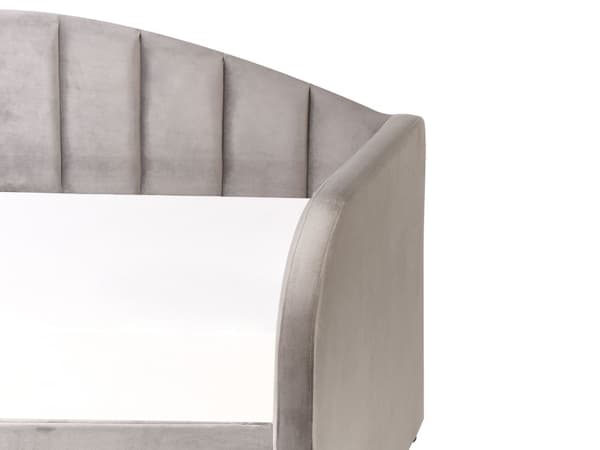 Dagseng Grå Fløyel 90 x 200 cm Lamellbunn Polstret Moderne Glamour Barnerom Gjesterom Barnerom