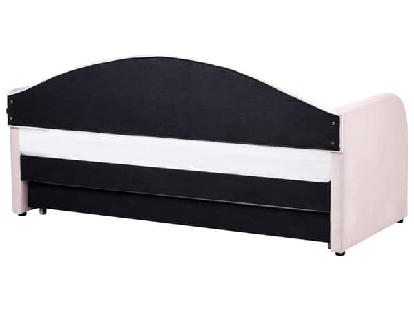 Dagseng Rosa Fløyel 90 x 200 cm Lamellbunn Polstret Moderne Glamour Barnerom Gjesterom Barnerom