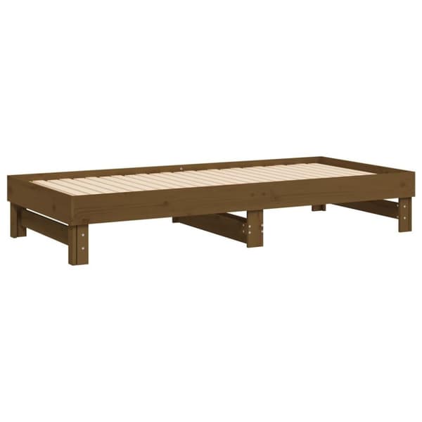 vidaXL Sohvasänky ulosvedettävä hunajanrusk 2x (90x200) cm täysi mänty