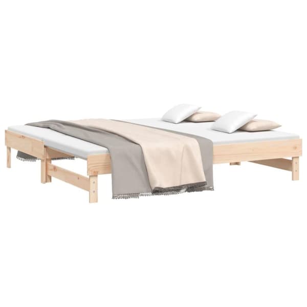 vidaXL Sohvasänky ulosvedettävä 2x (90x190) cm täysi mänty