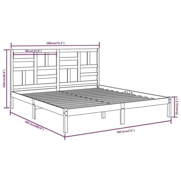 vidaXL sengeramme 180x200 cm massivt fyrretræ