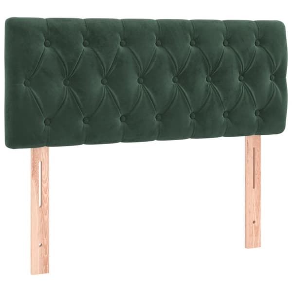 vidaXL Ramsäng med madrass mörkgrön 90x190 cm sammet