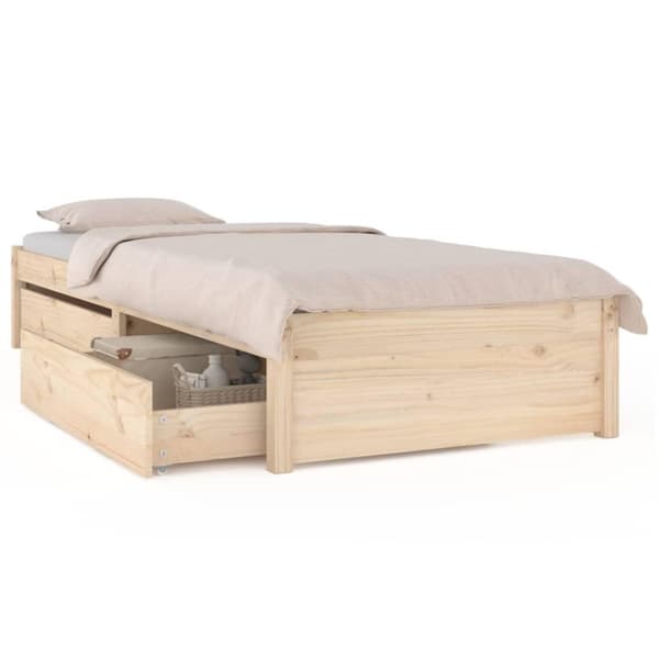 vidaXL sengeramme med skuffer 90x200 cm