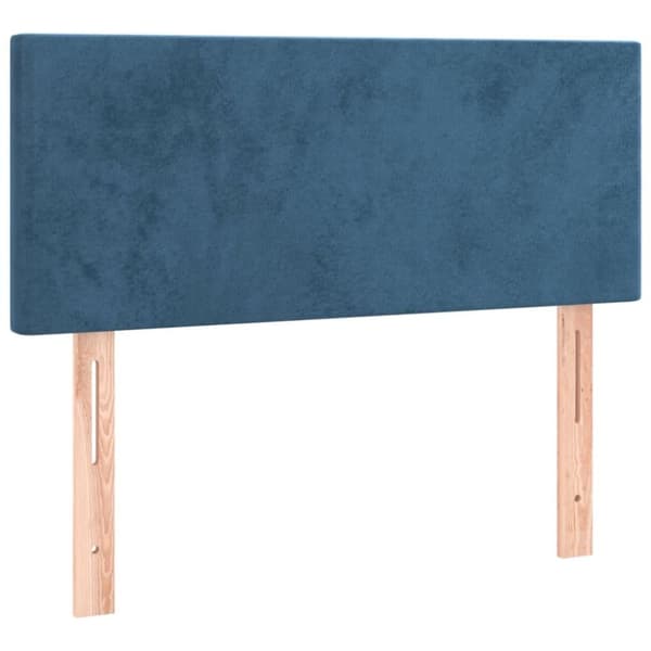 vidaXL Ramsäng med madrass & LED mörkblå 90x190 cm sammet