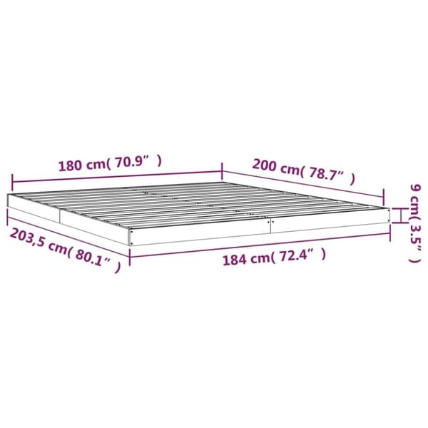 vidaXL sengeramme 180x200 cm massivt fyrretræ hvid