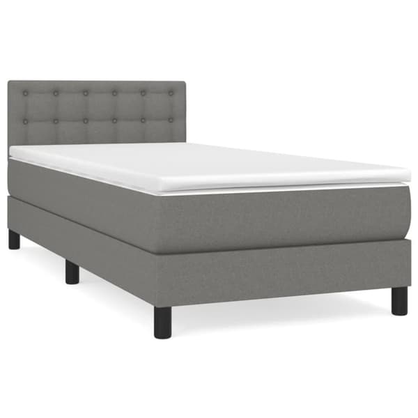 vidaXL Ramsäng med madrass mörkgrå 100x200 cm tyg