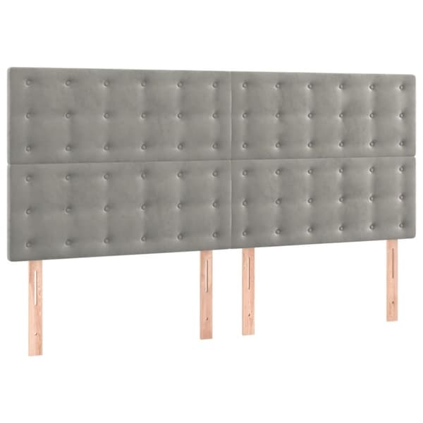 vidaXL Ramsäng med madrass ljusgrå 200x200 cm sammet