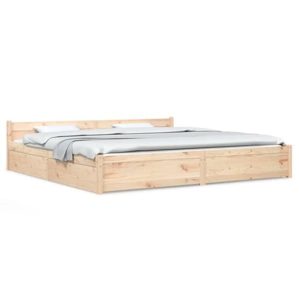 vidaXL sengeramme med skuffer 180x200 cm Super King