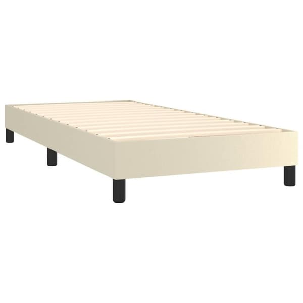 vidaXL Ramsäng med bäddmadrass gräddvit 100x200 cm konstläder