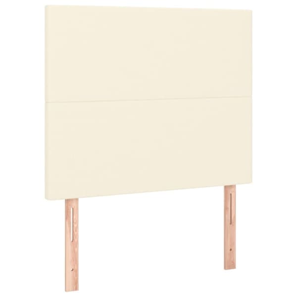 vidaXL Ramsäng med bäddmadrass gräddvit 100x200 cm konstläder