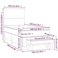Miniatyrbild 8 av 8: vidaXL Ramsäng med madrass mörkgrå 100x200 cm sammet