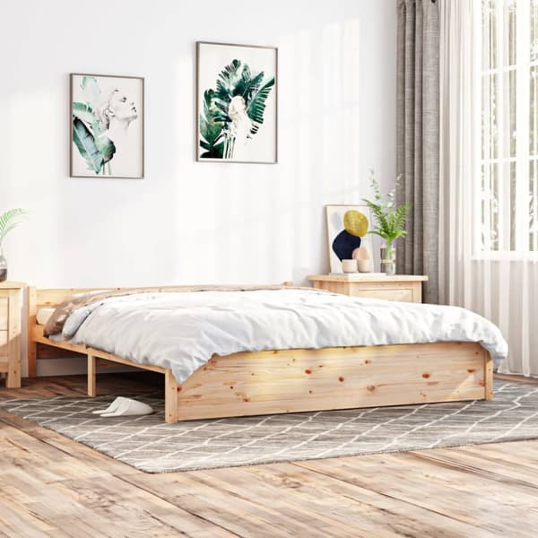 vidaXL sengeramme 180x200 cm massivt fyrretræ