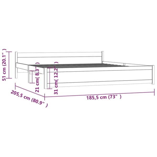 vidaXL sengeramme 180x200 cm massivt fyrretræ