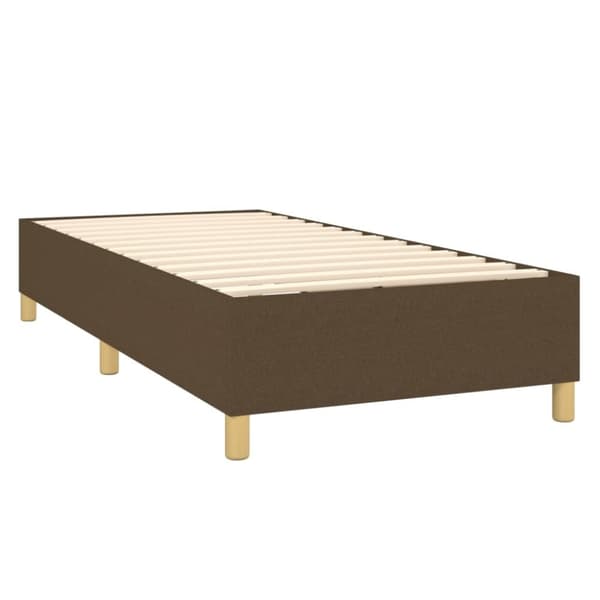 vidaXL Ramsäng med madrass mörkbrun 100x200 cm tyg