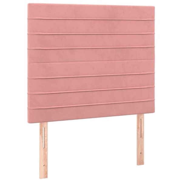 vidaXL Ramsäng med madrass rosa 90x190 cm sammet