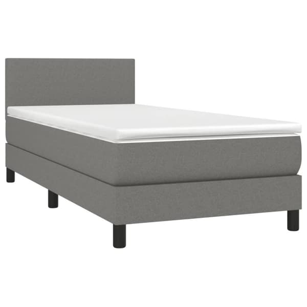 vidaXL Ramsäng med madrass mörkgrå 100x200 cm tyg