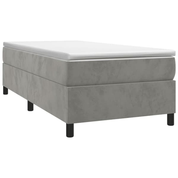 vidaXL Ramsäng med madrass ljusgrå 100x200 cm sammet