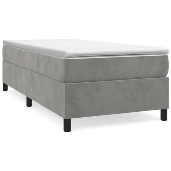 vidaXL Ramsäng med madrass ljusgrå 100x200 cm sammet