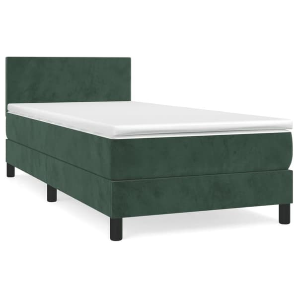 vidaXL Ramsäng med madrass mörkgrön 80x200 cm sammet