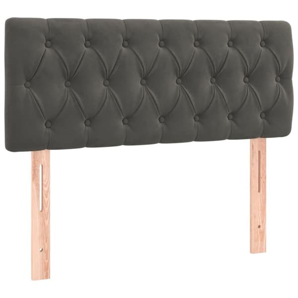 vidaXL Ramsäng med madrass mörkgrå 90x190 cm sammet