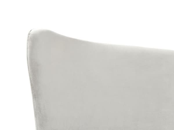 Dubbelsäng Ljusgrå 140 x 200 cm Sammet Klädd Ram Metallben Lamellbas Sänggavel Modern Glamorös Stil Sovrum