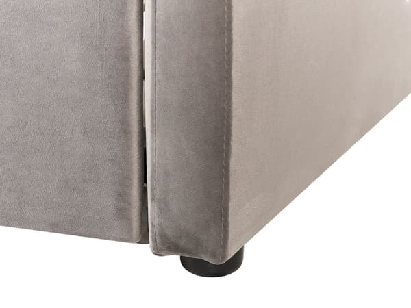Rullsäng Grå 90 x 200 cm Lamellbas Klädd Dagbädd Glamour Modern Barnrum Gästrum