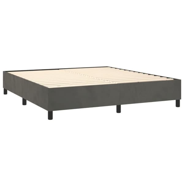 vidaXL Ramsäng med madrass mörkgrå 180x200 cm sammet