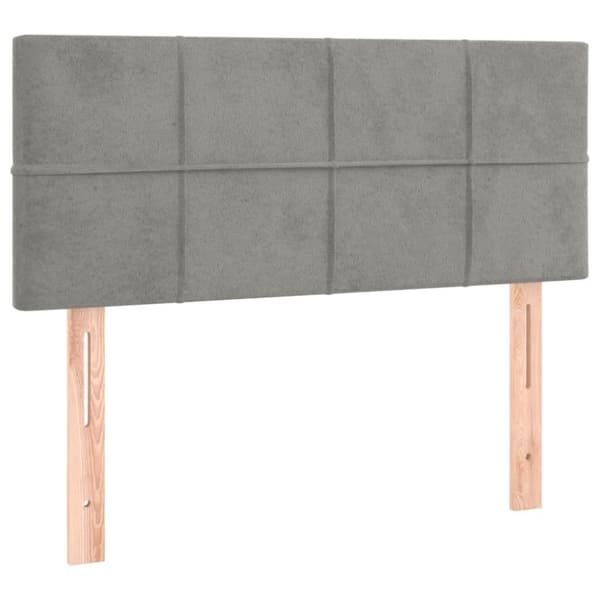 vidaXL Ramsäng med madrass & LED ljusgrå 120x200 cm sammet