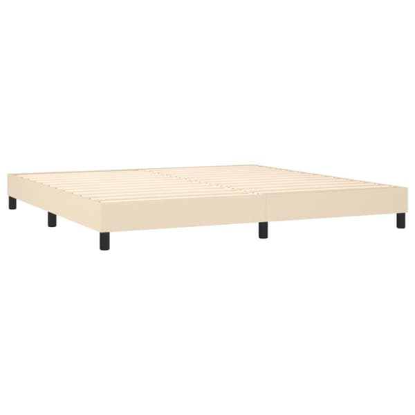 vidaXL Ramsäng med madrass gräddvit 200x200 cm tyg