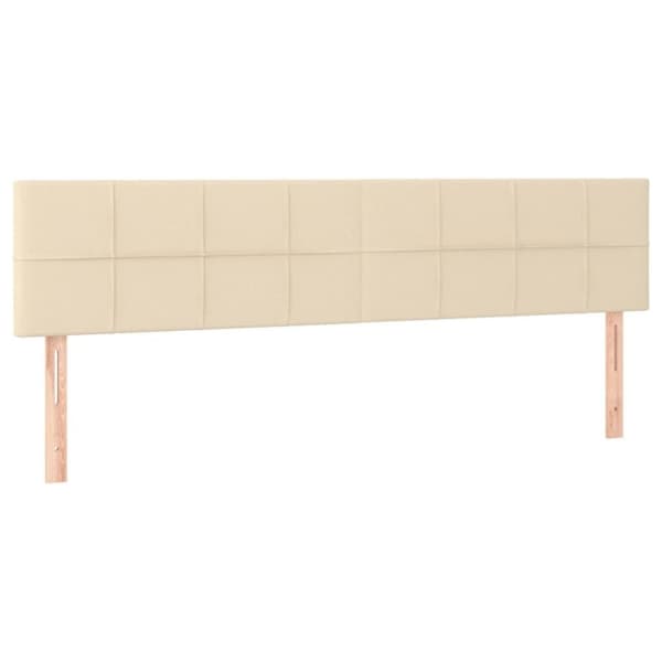 vidaXL Ramsäng med madrass gräddvit 200x200 cm tyg