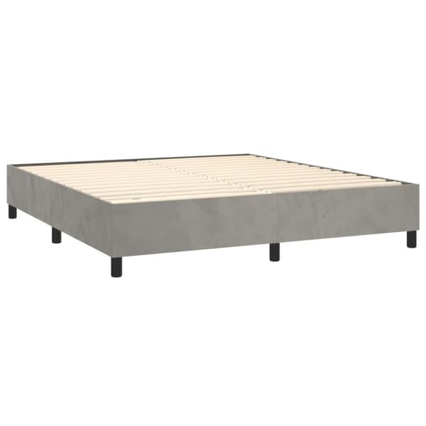 vidaXL Ramsäng med madrass ljusgrå 180x200 cm sammet