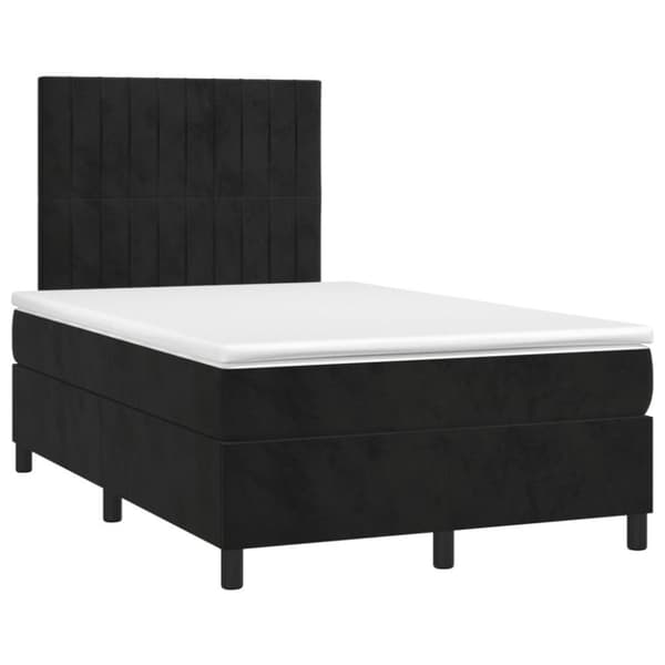 vidaXL Ramsäng med madrass svart 120x200 cm sammet
