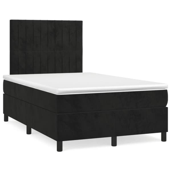 vidaXL Ramsäng med madrass svart 120x200 cm sammet