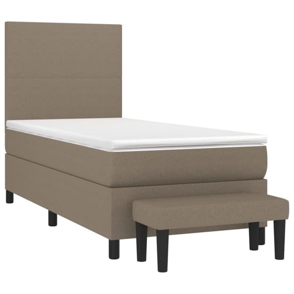vidaXL Ramsäng med madrass taupe 100x200 cm tyg